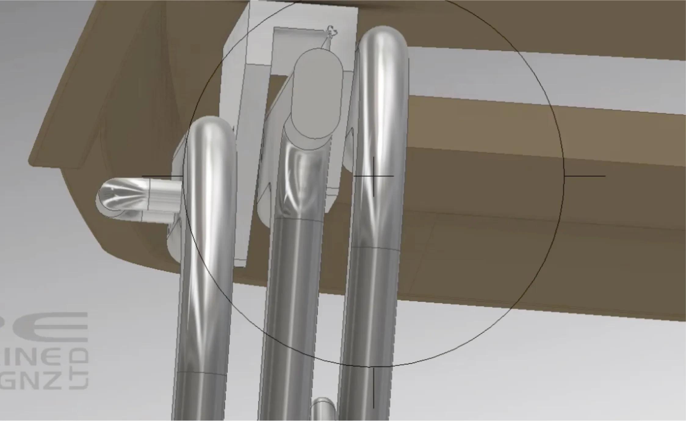 CAD drawing of a tube railing