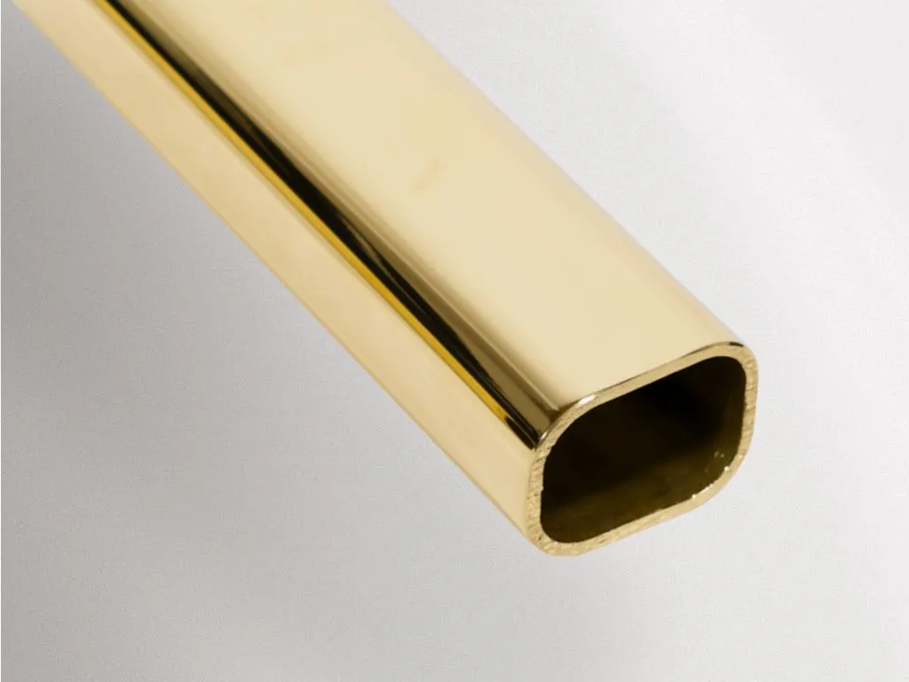 Mirror polished brass radiused rectangle