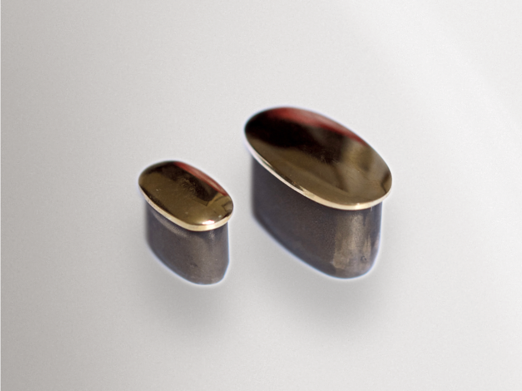 brass cz108 oval tube end caps with a mirrored finish