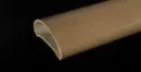 D-shaped stainless steel tubing with a powder-coated wood effect finish