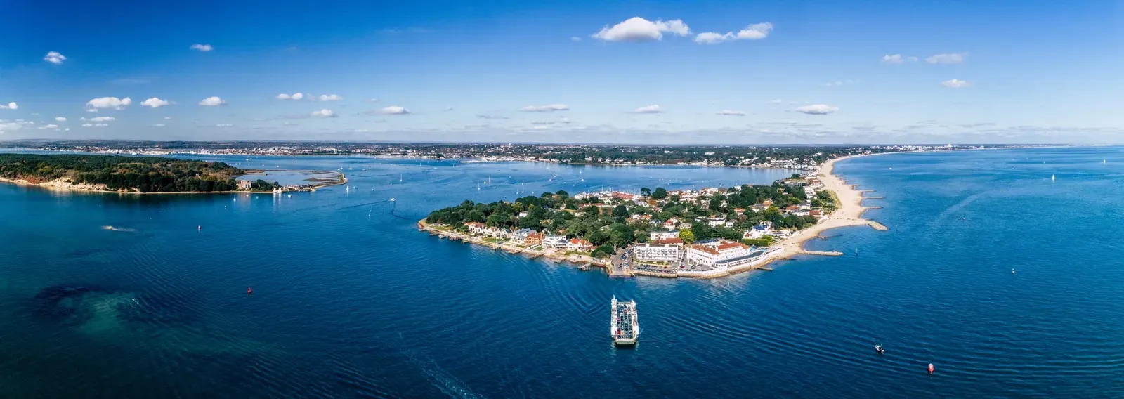 Aerial view of Sandbanks Poole